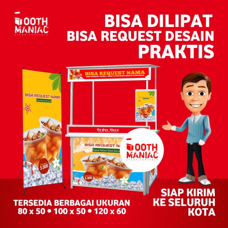Booth Portable / Gerobak Lipat - Es Teh