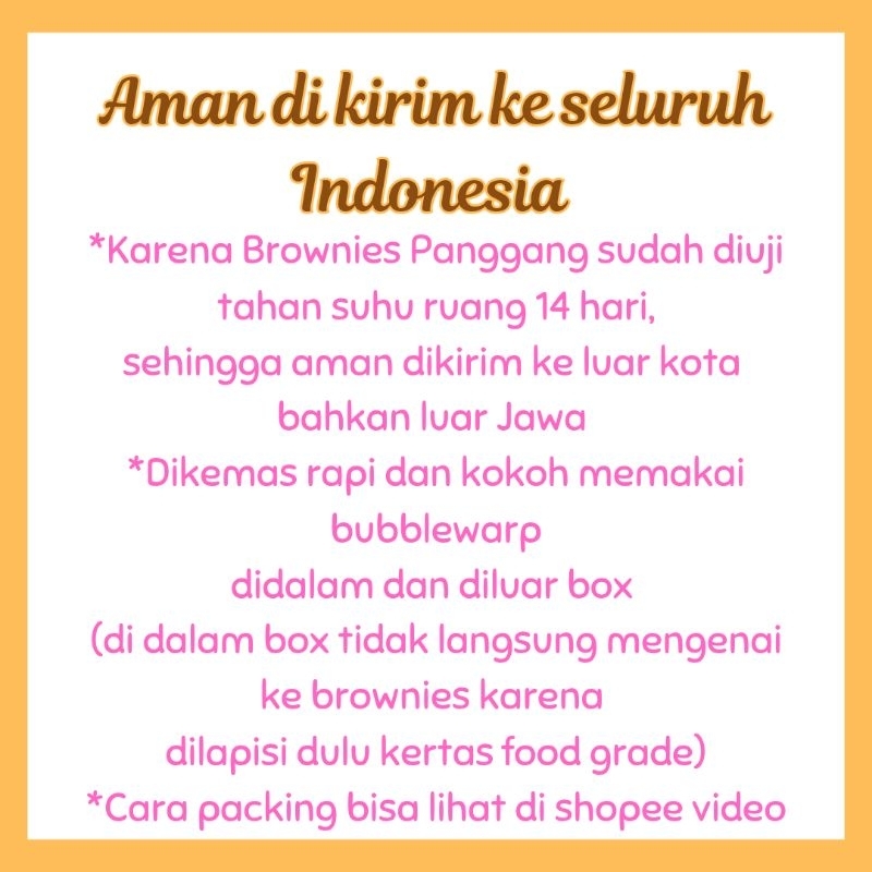 

RB22 Brownies Sekat Imut 100 Potong Large Box 22 x 22 Fudgy Brownies Panggang Bandung