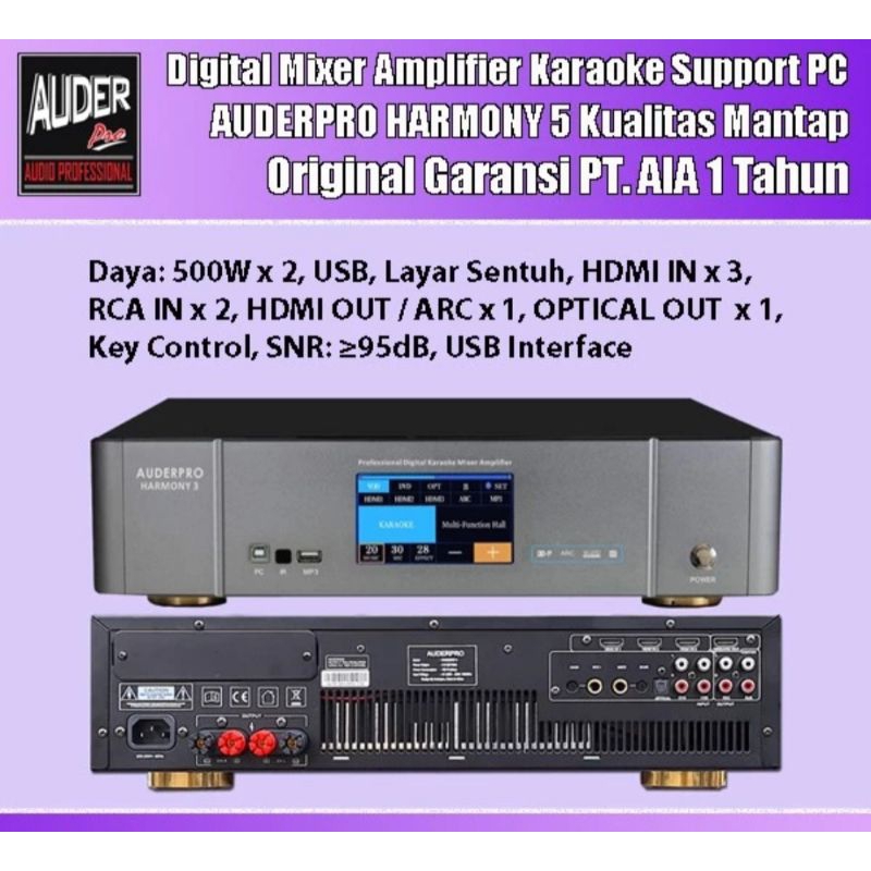 amplifier mixer karaoke auderpro harmony 5 bluetooth original
