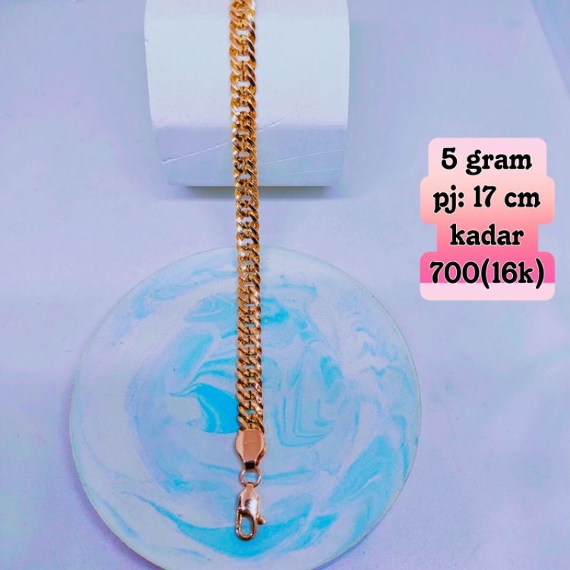 Gelang emas model rantai hollow (susun sirih) mas kadar 700(16k) harga termurah garansi keaslian
