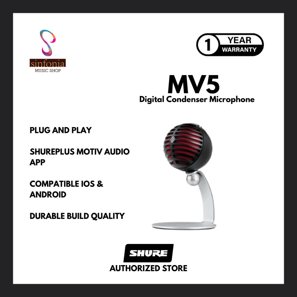 Shure MV5 Digital Condenser Microphone