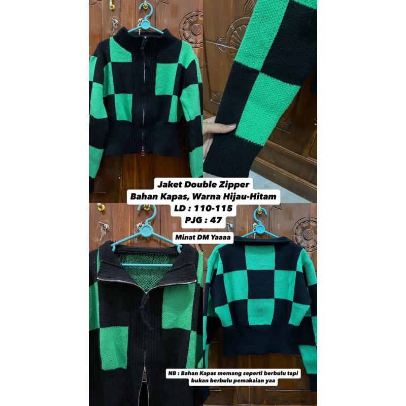 JAKET RAJUT DOUBLE ZIPPER