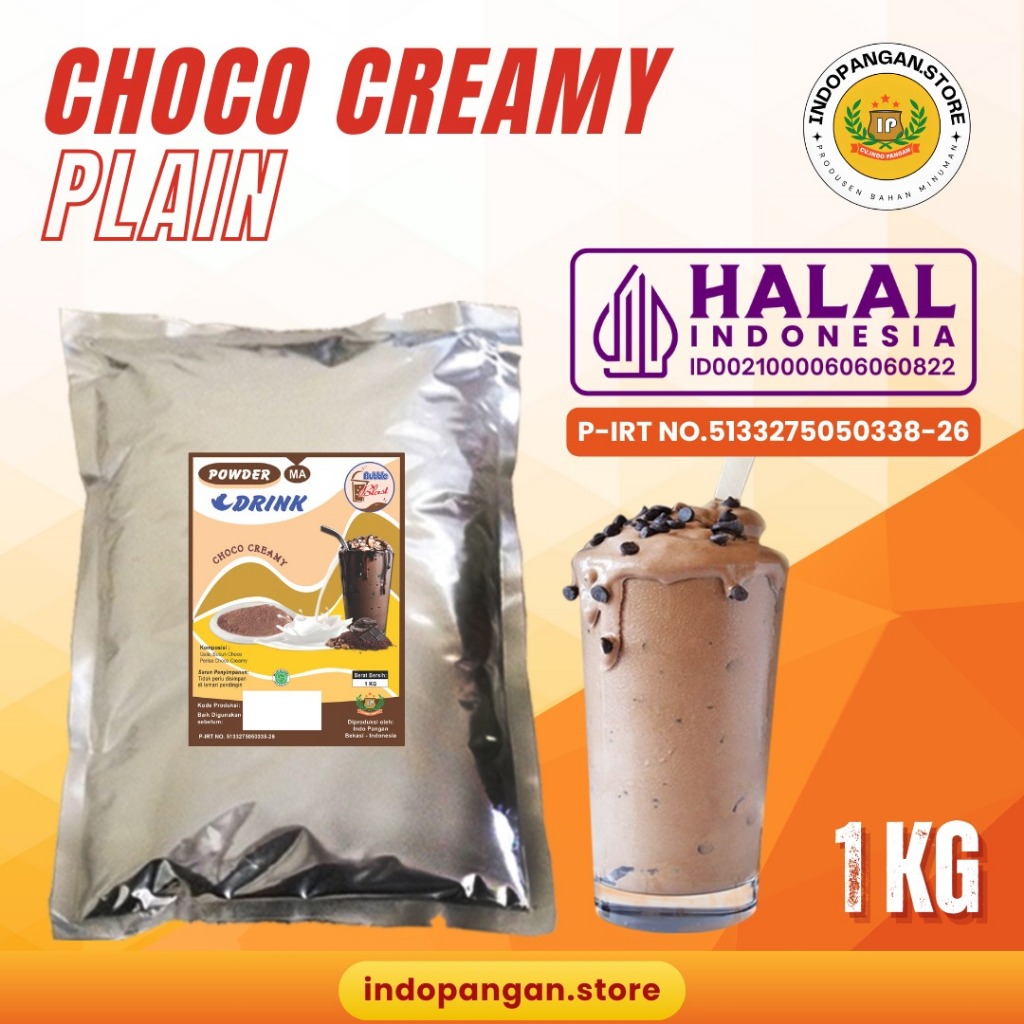 

Powder Rasa Choco Creamy 1 Kg (PLAIN) Kemasan Foil / Bubuk Minuman Rasa Coklat Creamy 1 Kg