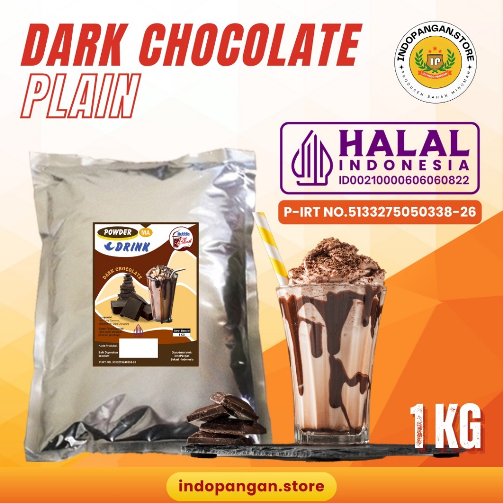 

Powder Rasa DARK COKLAT PREMIUM 1 KG Kemasan Foil / Bubuk Minuman Rasa Dark Cokelat 1 Kg