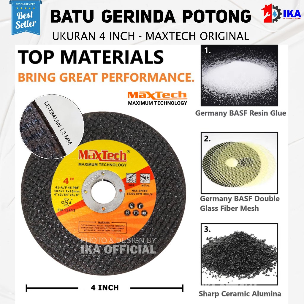 Batu gurinda gerinda Maxtech Mata gurinda gerinda Maxtech 4in potong besi TERBAIK /BATU GURINDA GERI