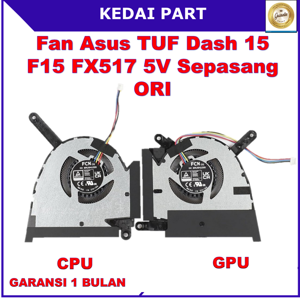 Kipas Fan Asus TUF Dash 15 F15 FX517 FX517Z FX517ZC FX517ZE FX517ZM FX517ZR RTX3050 RTX3060 RTX3070 
