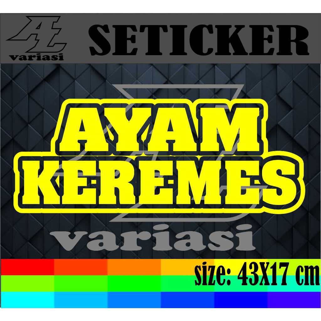 

cutting setiker nama jualan ayam kremes ukuran 17x43 cm tempelan untuk di grobak atau etalase