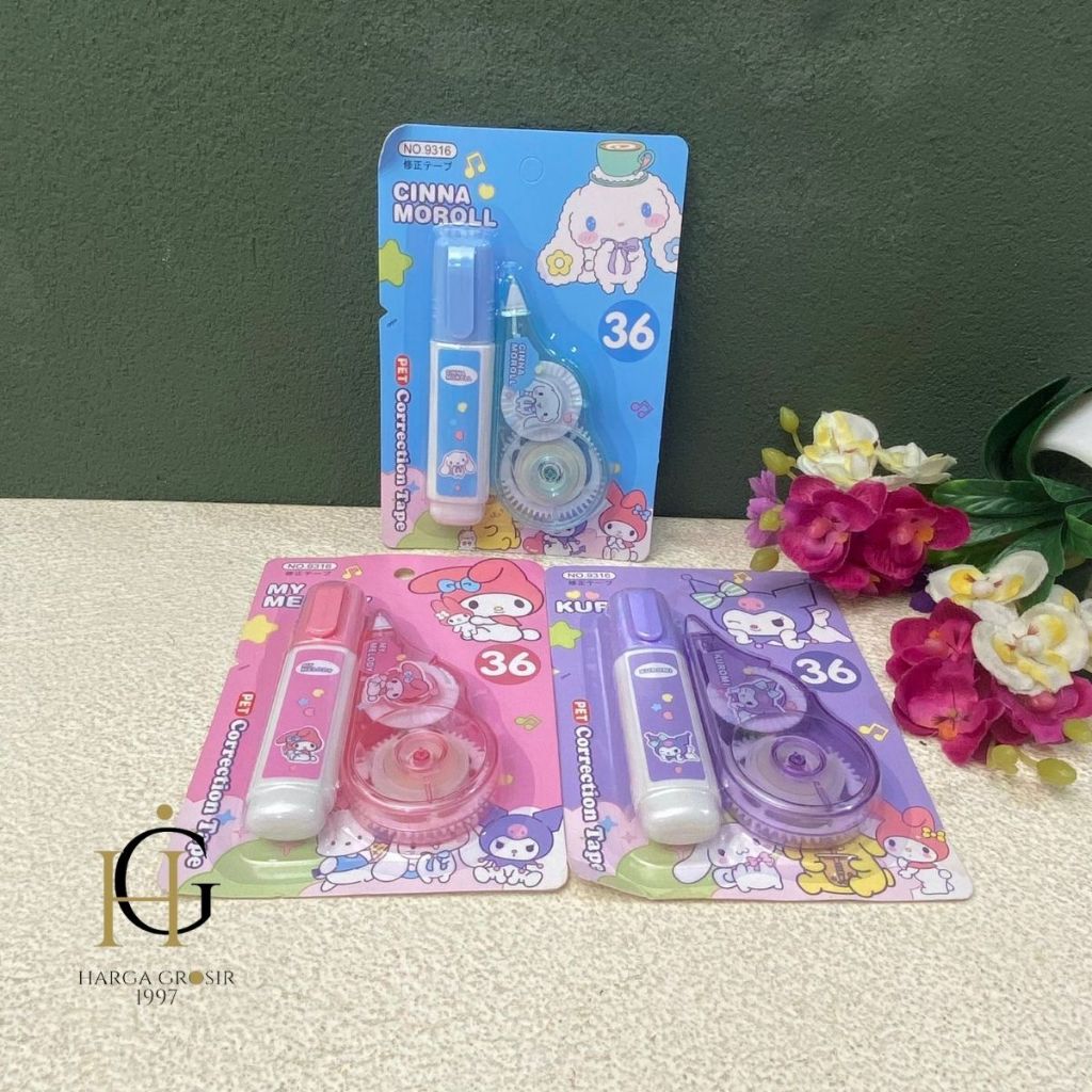 

Correction Tape Niall 2 in 1 Sanrio CT-1752 / Tipex cair kertas sanrio my melody kuromi cinnamoroll / tip x cair kertas sanrio