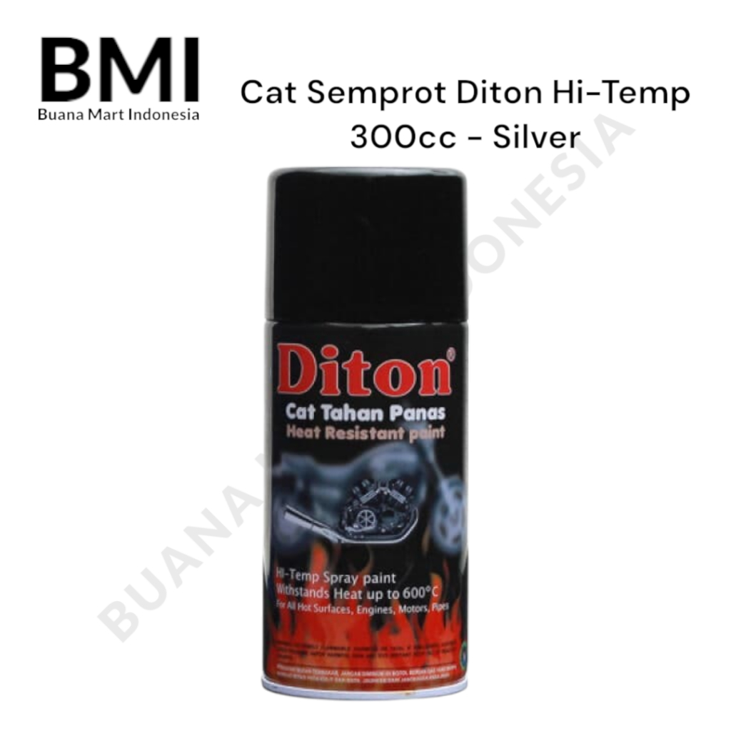 Pilox DITON HI-TEMP SILVER 300cc | Pilok Cat Semprot 300ml Anti Panas | Pylox Spray Paint | Pewarna 