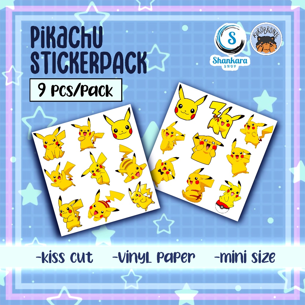 

( isi 9 karakter ) PIKACHU STICKER PACK / STIKER LUCU / STIKER JURNAL / STIKER IMUT