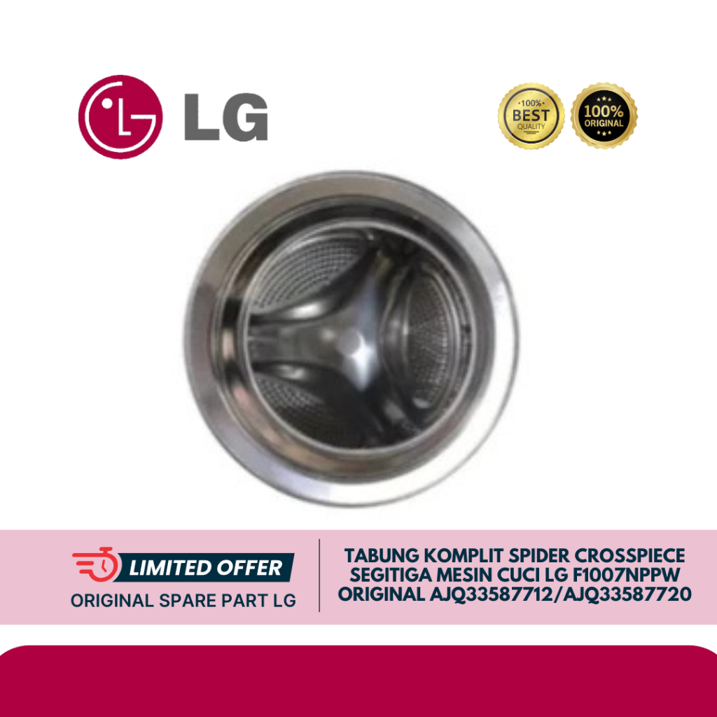 TABUNG KOMPLIT SPIDER CROSSPIECE SEGITIGA MESIN CUCI LG F1007NPPW ORIGINAL AJQ33587712/AJQ33587720
