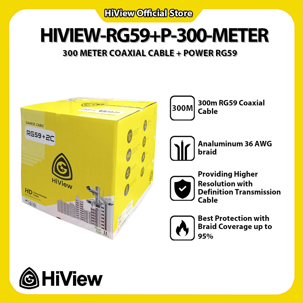 HIVIEW-RG59+P-300-METER 300 Meter Coaxial Cable + Power RG59