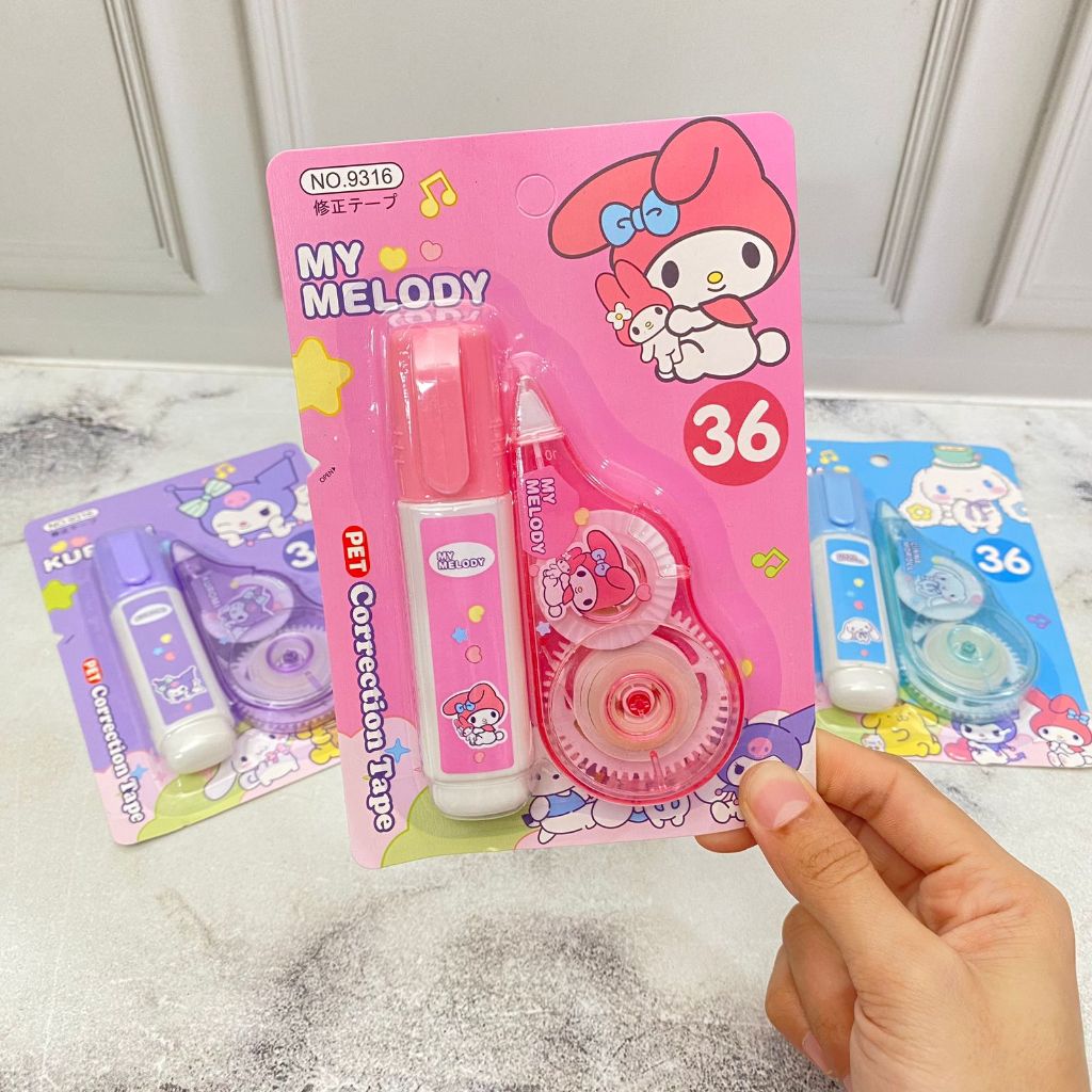 

Correction Tape Nial 2in1 Gambar Melo Kuro Tipex Sanrio Lucu Bisa COD