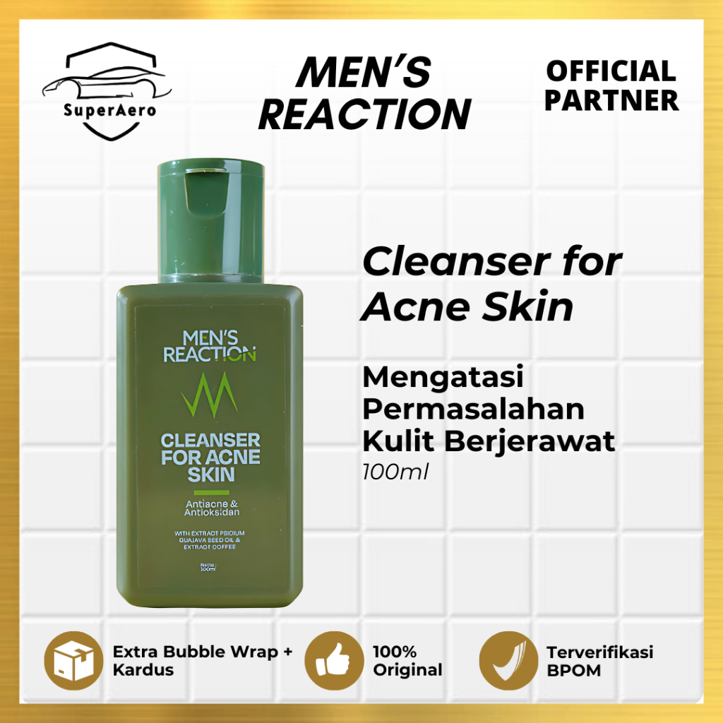 MENS REACTION Cleanser for Acne Skin Original Sabun Penghilang Jerawat