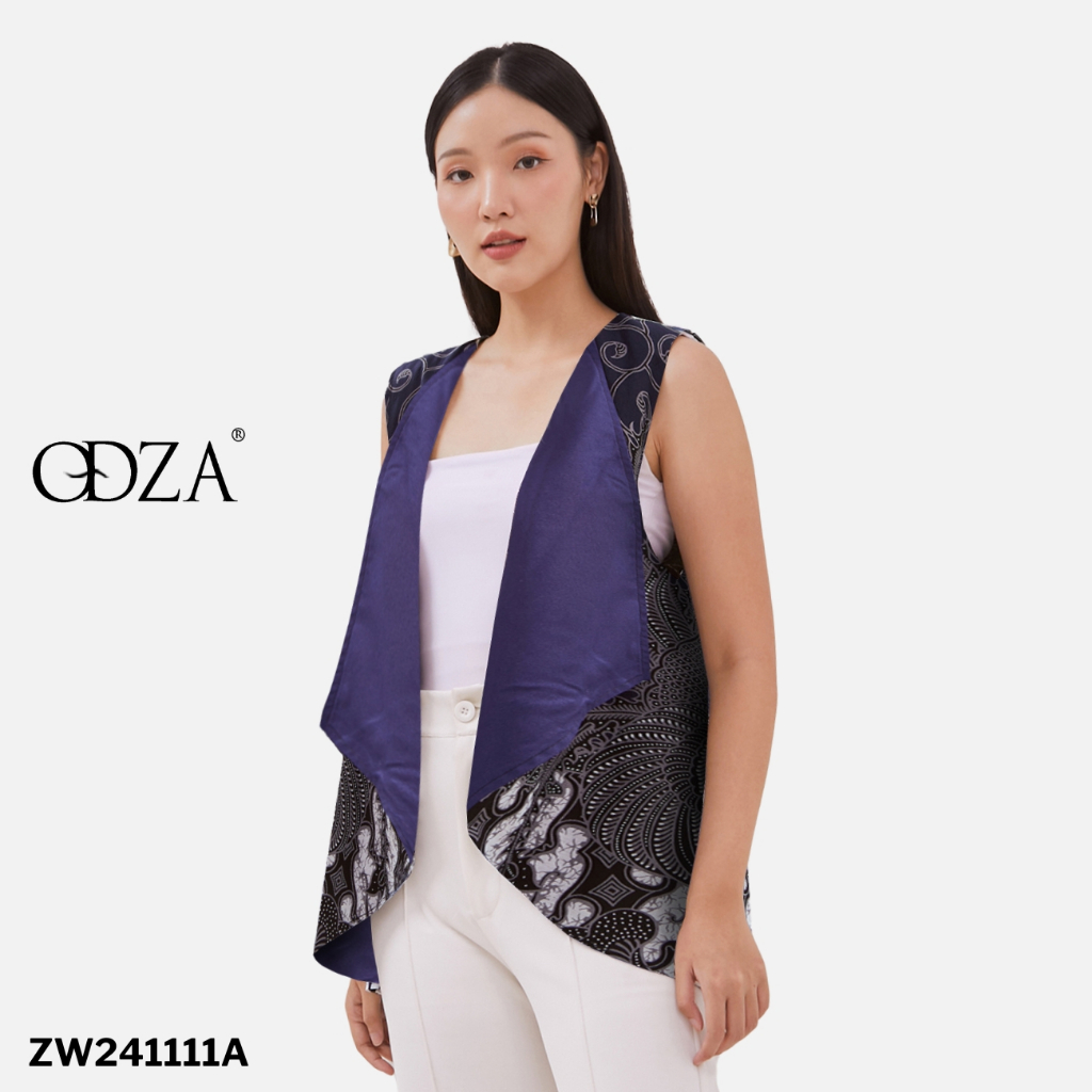 Odza Baju Atasan Vest Batik Outer Rompi Wanita Kombinasi All size Glory