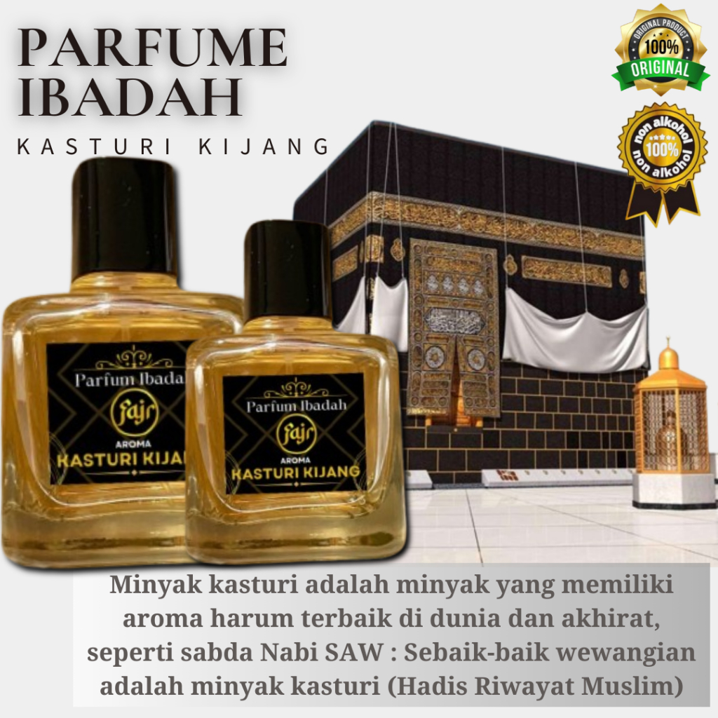 Parfum kasturi Parfum Ibadah Wangi Tahan Lama Aroma kasturi, gaharu, raudhah Kiswah Ka'bah