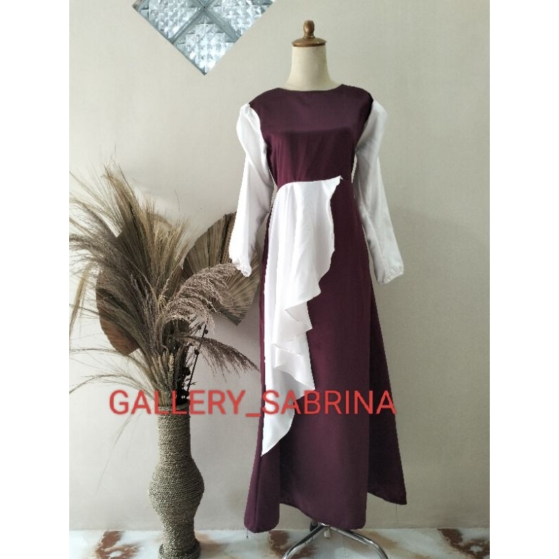 COD rindiani dress muslim LD 120CM satin silk