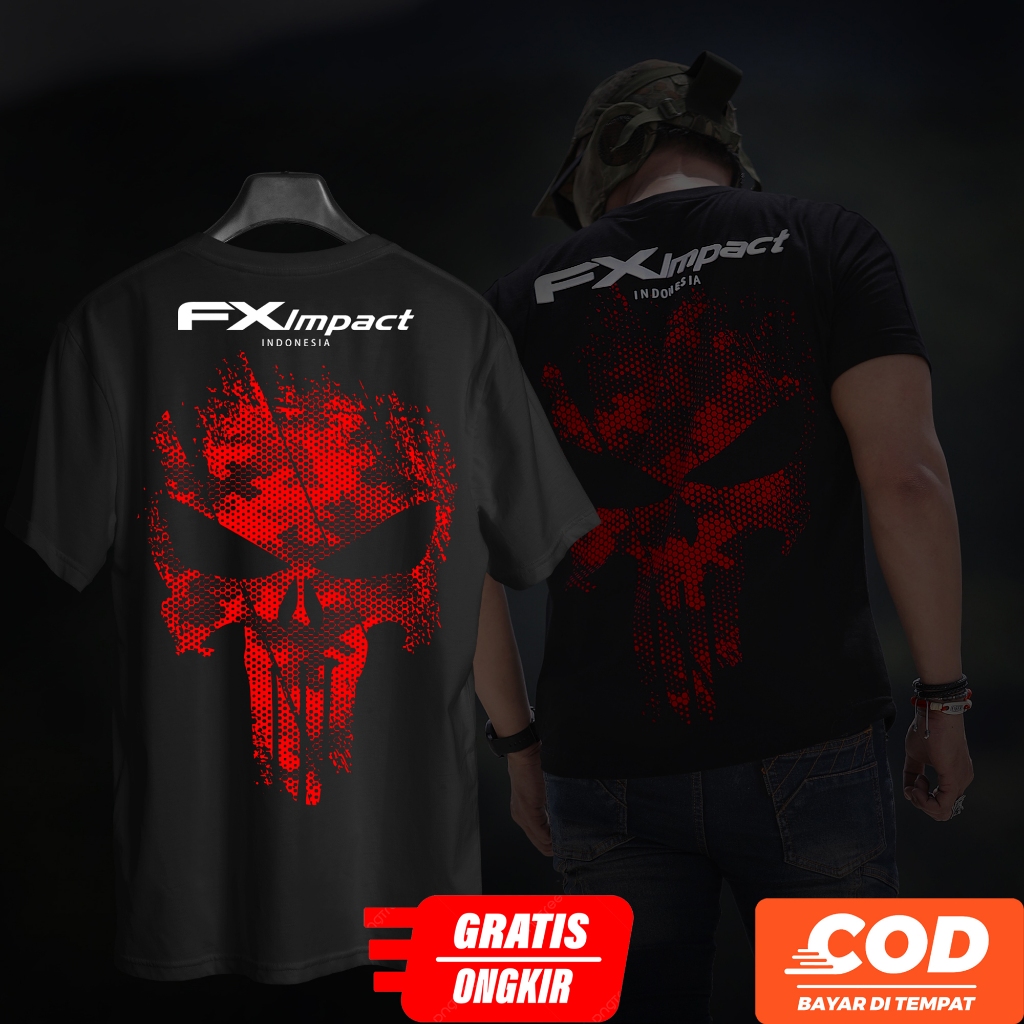 KAOSBOS.ID - Kaos Distro Tactical Hunting Pria FX Impact Indonesia Hitam