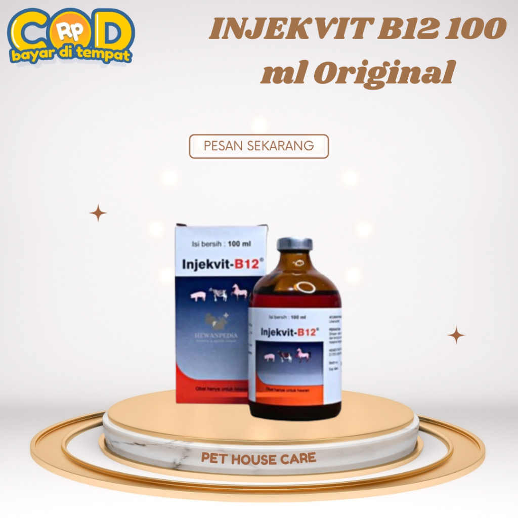 INJEKVIT B12 100 ml MEDION obat B12 untuk anemia dan nafsu makan sapi kambing babi hewan