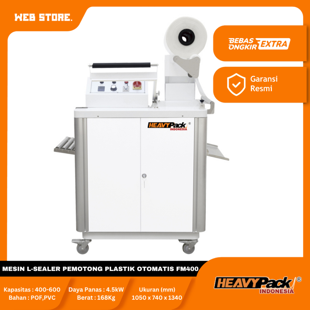 Mesin L Sealer Pemotong Plastik Dengan Shrink Tunnel FM-400 HEAVYPACK