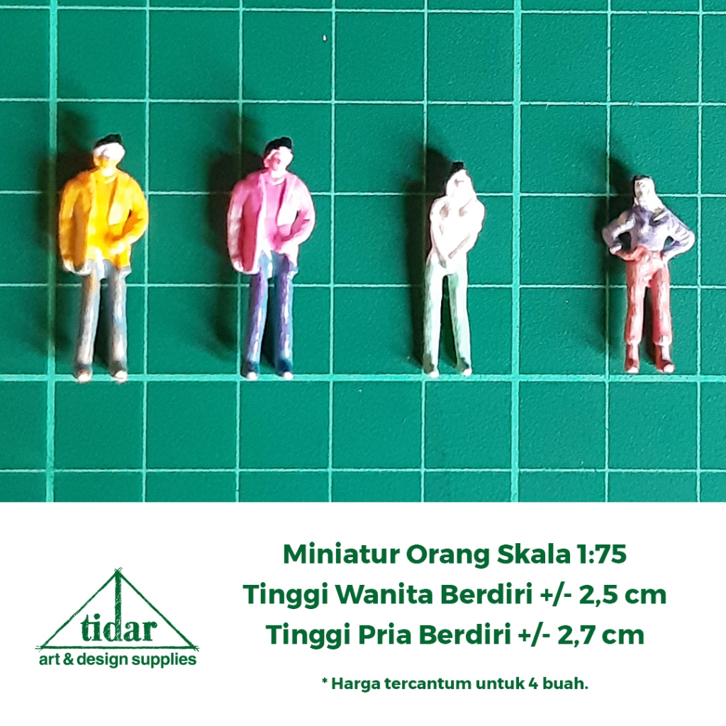 Miniatur Manusia Skala 1:75 - Figure - Maket Orang Warna Warni