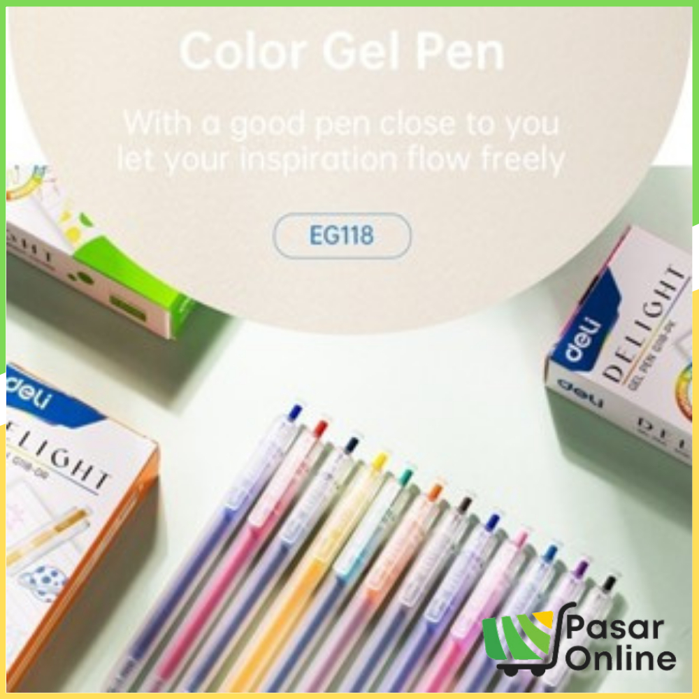 

DELI034 Deli Gel Pen / Pulpen Gel 0.5 mm Berbagai Macam Warna EG118 Y1674