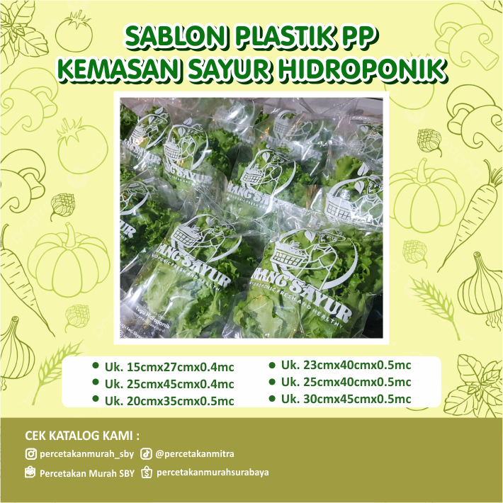 Sablon Plastik Kemasan Hidroponik Plastik Sablon 1 Warna Custom Desain