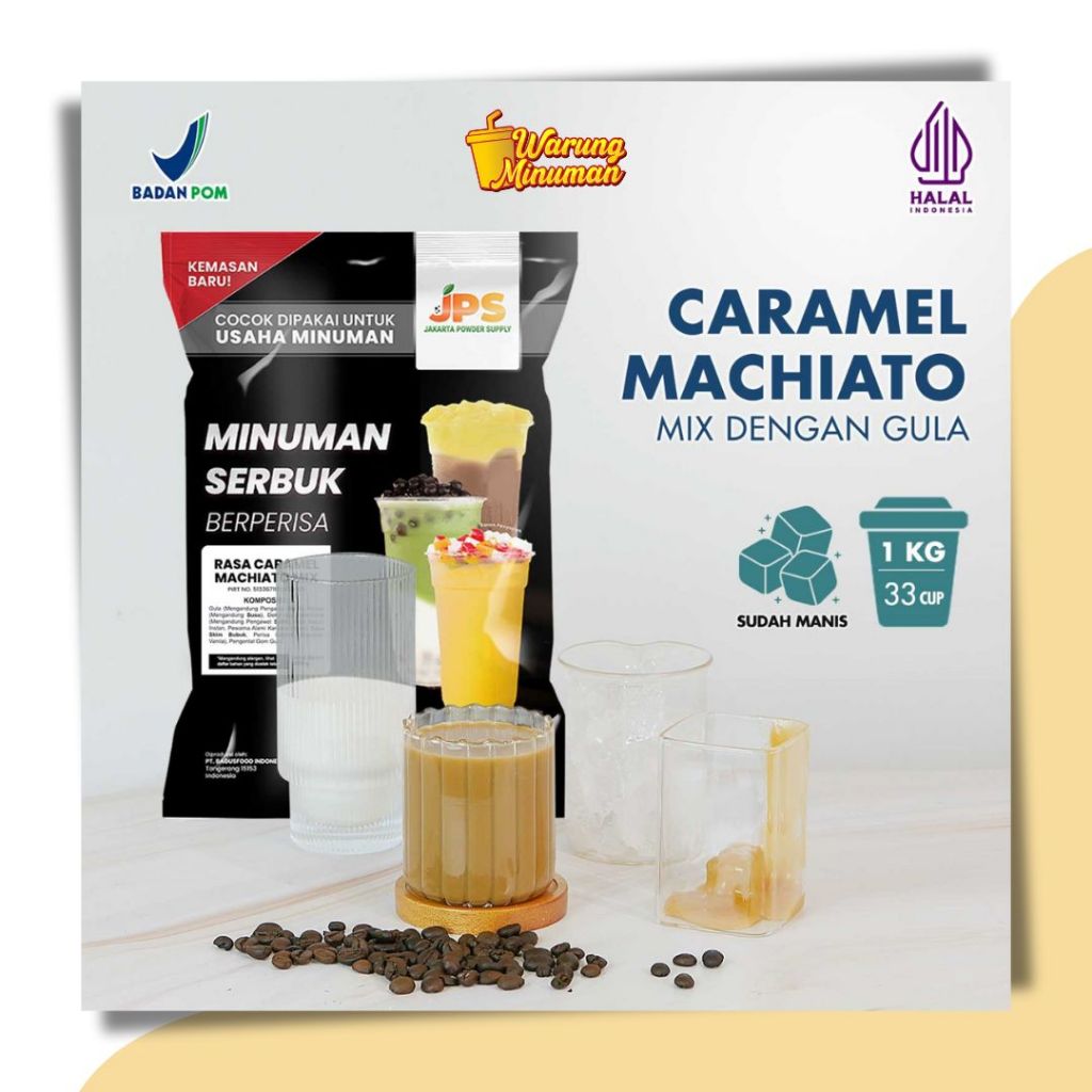

JPS Mix Caramel Machiato 1 kg Bubuk Minuman Dengan Gula / Serbuk Instan Berperisa Karamel