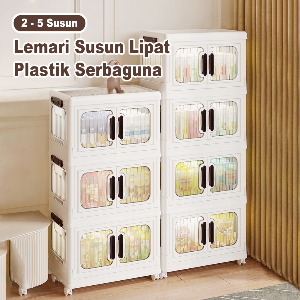 IDOHOUSE Lemari Pakaian Plastik Lemari Susun Lemari Anak  Rak Susun Kapasitas Besar Storage Cabinet