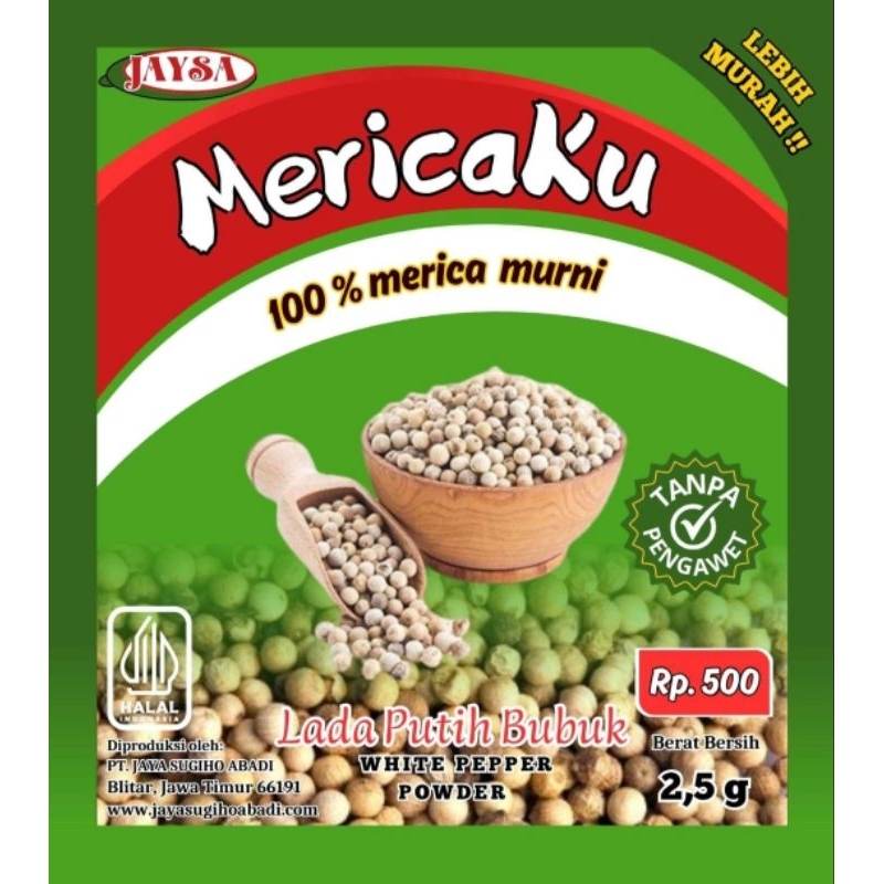 

[READY] Bubuk Mericaku Jaysa | 100% Merica Murni | Bubuk Merica Asli | 1 Renceng isi 12 Sachet