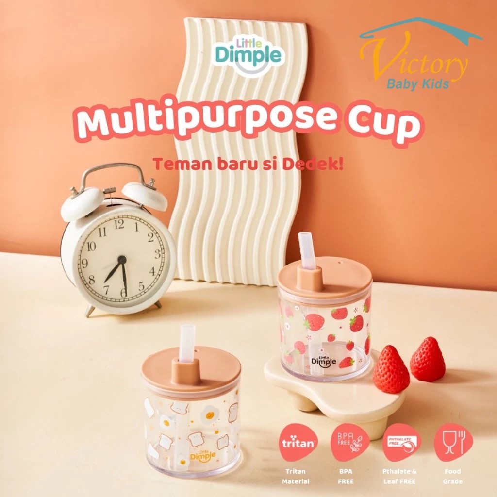 Little Dimple Multipurpose Milk Cup - Straw Cup - Training Cup - Gelas Minum Anak