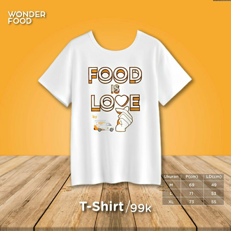 Merchandise Wonder Food - Kaos Food Is Love