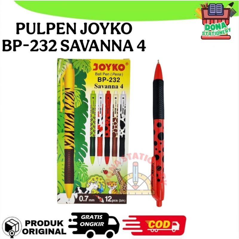 

( 1 PCS ) PULPEN JOYKO BP-232 SAVANNA 4 | PULPEN MOTIF HEWAN | PULPEN ANAK MURAH | PULPEN LUCU