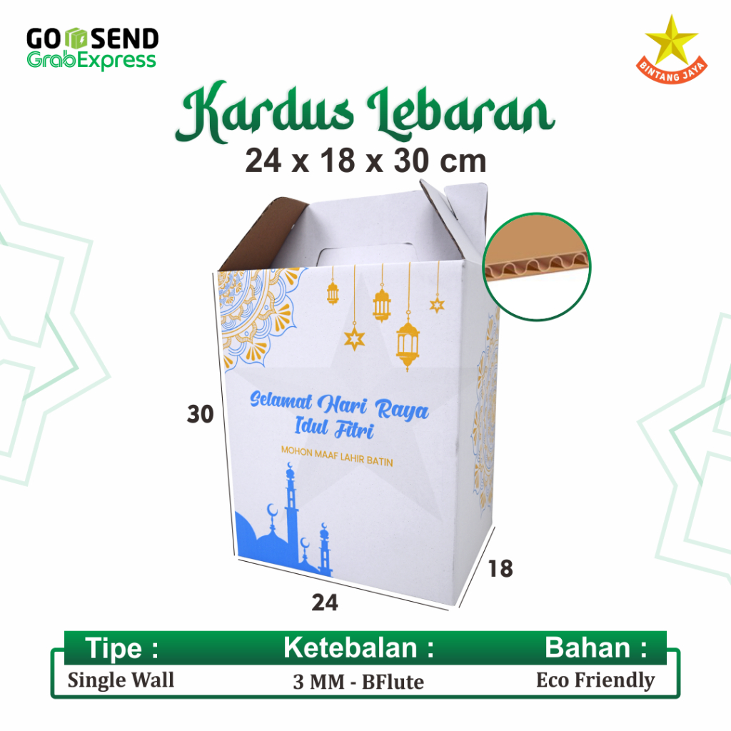 

KARDUS BOX HAMPERS LEBARAN IDUL FITRI 24x18x30 / GABLE BOX / DUS HANDLE / DUS JINJING / BOX SEMBAKO