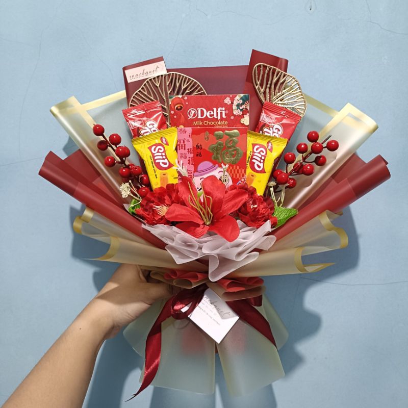 

BOUQUET IMLEK | HAMPERS IMLEK | CNY 2025 | SNACKQUET | hampers / chinese new year / imlek / souvenir / gift / hampers imlek / parsel imlek