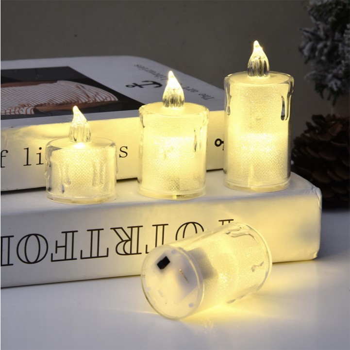 Lilin LED Lilin elektrik Lilin Hias Lilin Dekor Lilin Lampu LED Leleh Bening Dekorasi Pesta Hiasan U