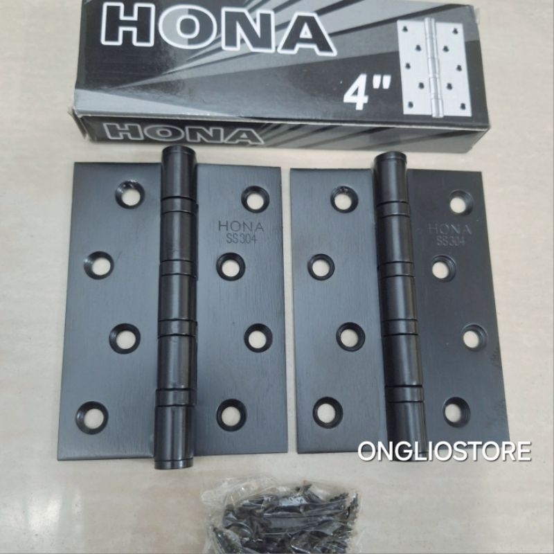 ENGSEL PINTU 4" INCH HITAM STAINLESS SUS 304 TEBAL