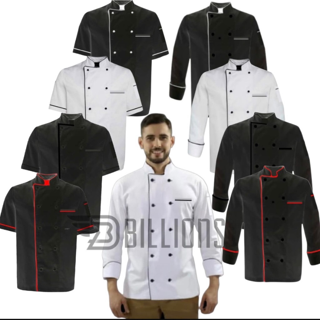 Baju Chef Lengan Panjang Baju koki Chef Jacket Unisex