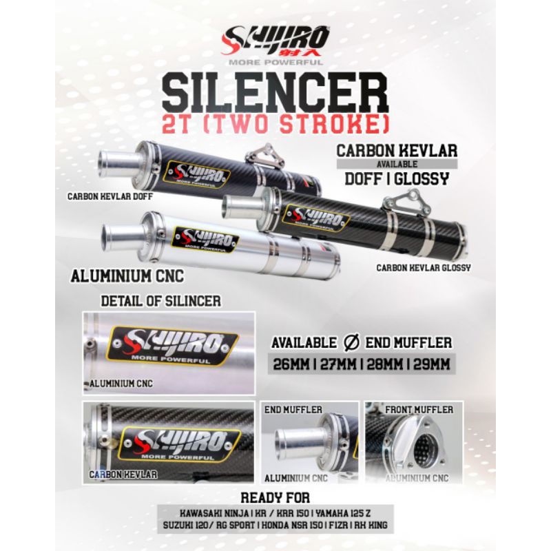 SILENCER KNALPOT 2TAK SHIJIRO RACING FOR NINJA R NINJA RR ZX 150 NSR RX KING