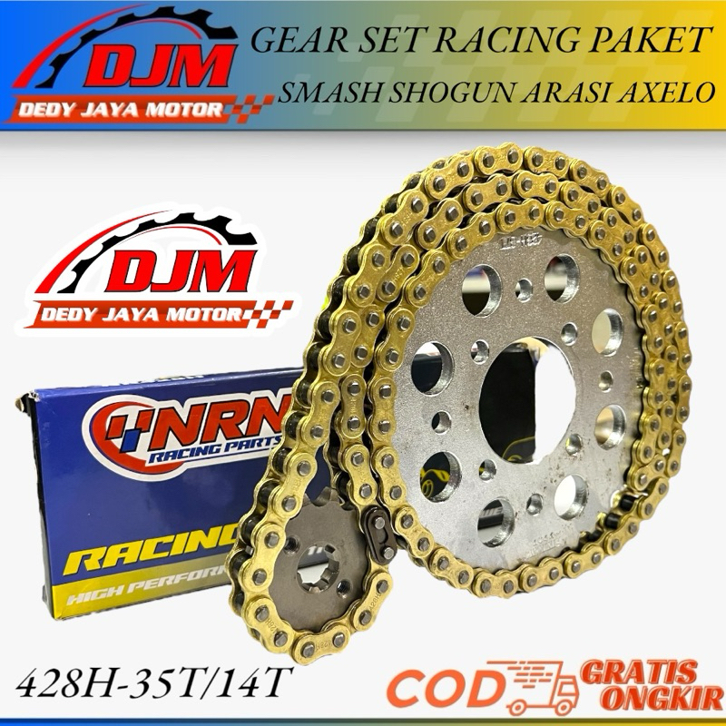 Gear Set Gir Racing Smash Old Smash New Shogun 125 Arashi 125 Axelo 125 Fukukawa Rantai Gold NRN Rac