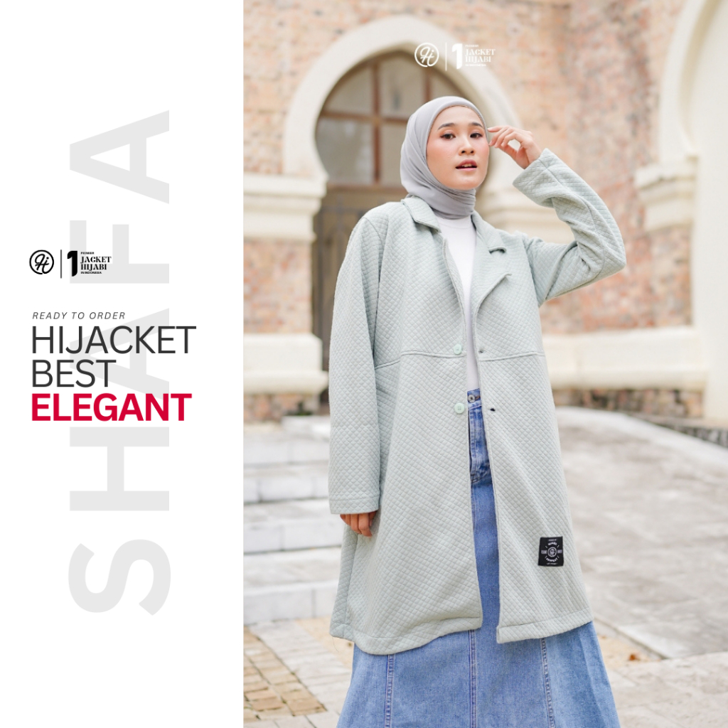 HIJACKET - Jaket Hijaber Shafa | Jaket Wanita Panjang | Outerwear Hijaber | Jaket Panjang Muslimah