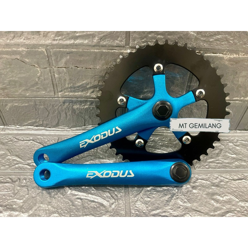 Crank single 44T alloy merk Exodus bb kotak Bmx Fixie minitrek