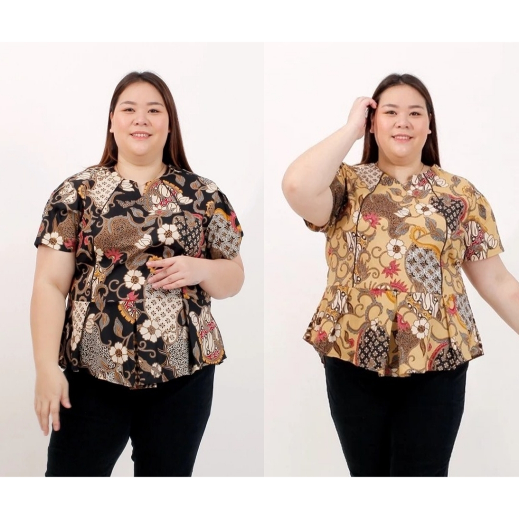 BAJU BATIK BIG SIZE ATASAN BLOUSE WANITA JUMBO MODERN LD 120 CM XXL XXXL 318A BAJU HAMIL KERJA KANTO