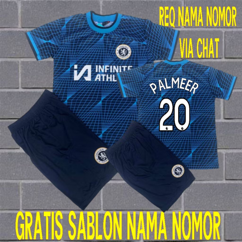 cod gratis sablon nama nmr jersey bola Auri sport Jersey stelan bola anak chelsie