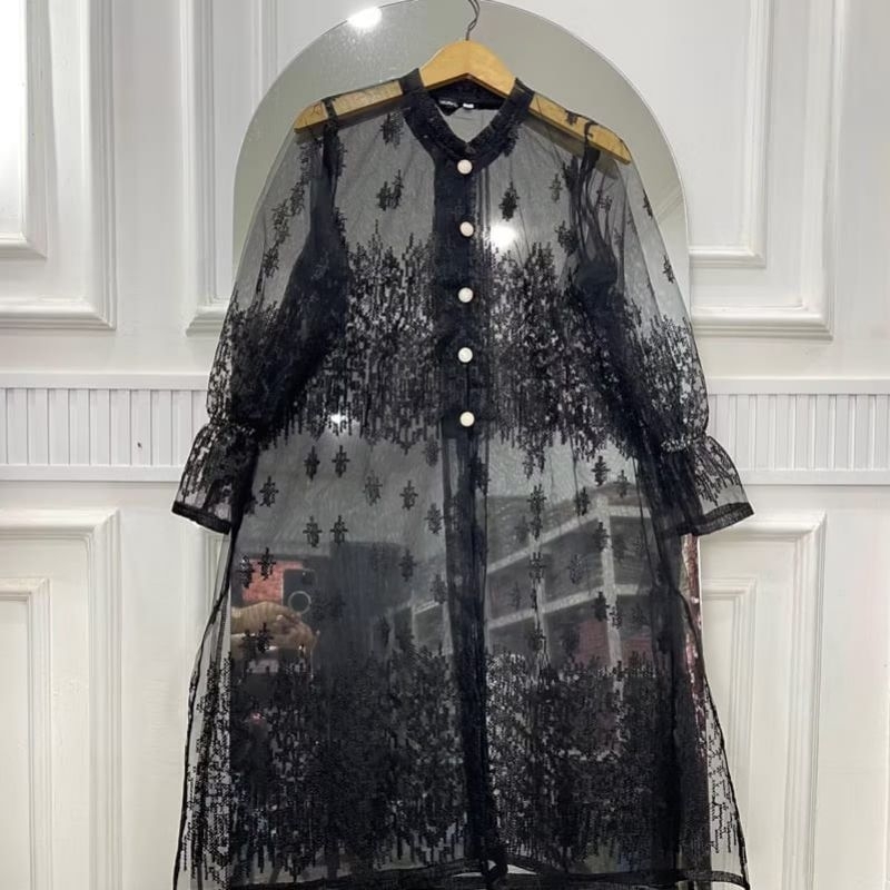 Outer Tunik Brukat Etnik Outer Cardigan Mewah