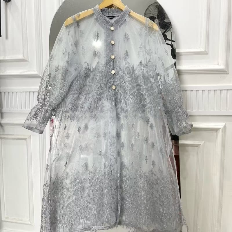 Outer Tunik Brukat Etnik Outer Cardigan Mewah