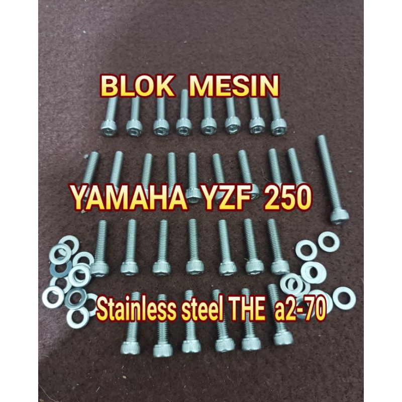 baut bak blok mesin set yzf250 yzf 250 stainless