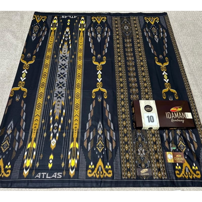 SARUNG ATLAS IDAMAN HARMONI ATLAS IDAMAN KEMBANG GOLD MOTIF BHS