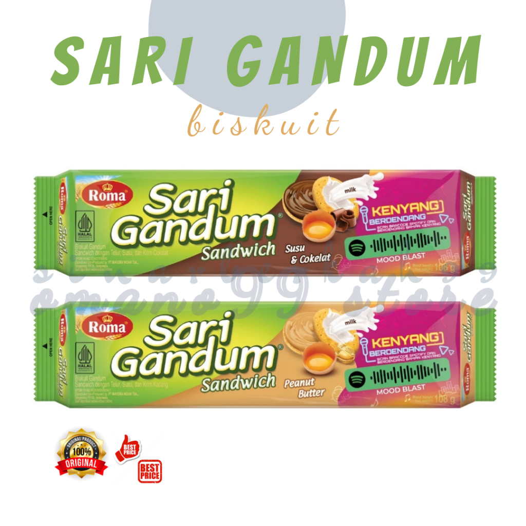 

Roma Sari Gandum Coklat / Peanut 108 GR