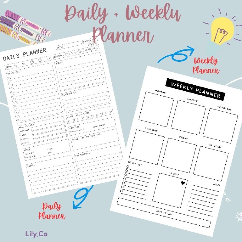 

Daily Planner | Weekly Planner | Binder | A5 | Loose Leaf | Plain | Art Paper